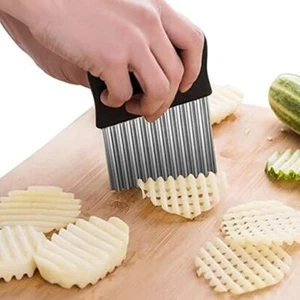 Crinkle Cutter Edelstahl Kartoffelchip Salat Gemüse gewellte Chips Pommes UK - Bild 1 von 8