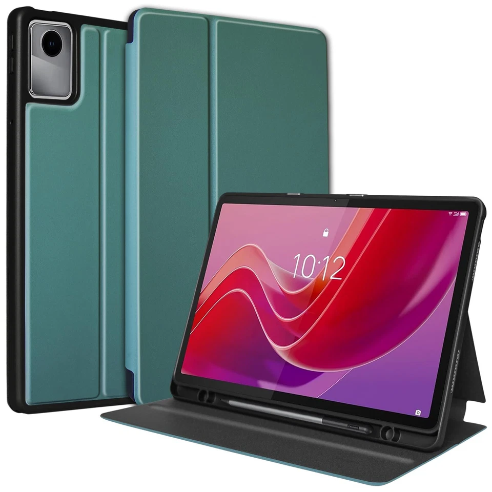 idudao Morbida TPU Custodia con Portapenna per Lenovo Tab M11, Cover Folio Shell