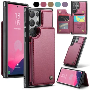 For Samsung Galaxy S24 Ultra Plus FE Phone Case Leather Card Wallet Flip Cover - Picture 1 of 36