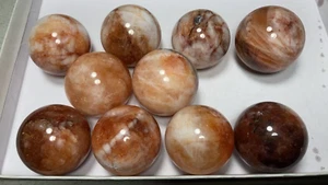 wholesales 10pcs 50~55mm 1875g Natural hematoid quartz  sphere crystal healing - Picture 1 of 2