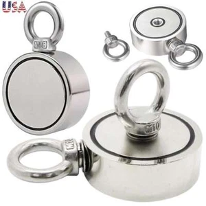 500/700LBS Fishing Magnet Large Heavy Duty Super Neodymium High Power W/ Handle - Picture 1 of 13