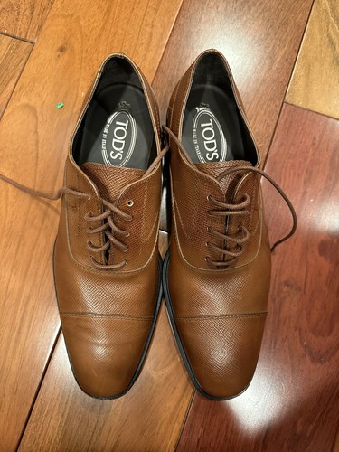 TOD’S Scarpe eleganti Oxford in pelle Tod's Francesina George Cap Toe marroni taglia 7 5 USA