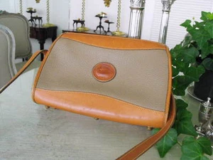 Borsa a tracolla vintage DOONEY & BOURKE Dark Ecru & marrone pelle di maiale/pelle di vitello - Foto 1 di 4