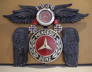MERCEDES BENZ 1936 LOGO... HANDMADE GERMAN WINGED IRON CROSS NIGHT LIGHT - Picture 1 of 10