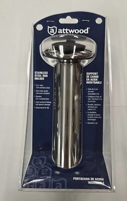 Soporte de varilla de extremo cerrado negro montaje empotrado de acero inoxidable marino Attwood, 30 grados Foto 1 de 2