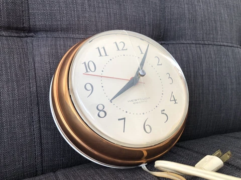 Vintage Westclox 7" Wall Clock Copper Model S13-G Spice Electric Tested Working! Cover
