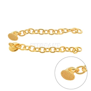 2 Stück ETERFANT Dental Ortho Lingual Knopfketten mit Netz rund vergoldet - Bild 1 von 12