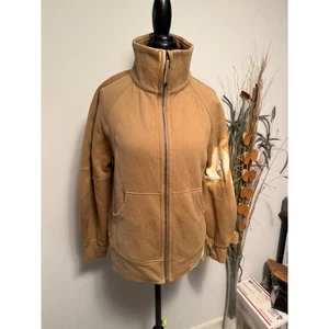 Lululemon Scuba Oversized Funnel Neck Full Zip Jacket XS/S Tan Distressed - Picture 1 of 8