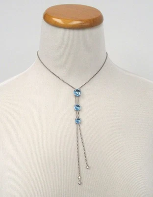 Collar Lariat David Yurman Chatelaine Topacio Azul y Diamantes - Máximo 24" Foto 1 de 4