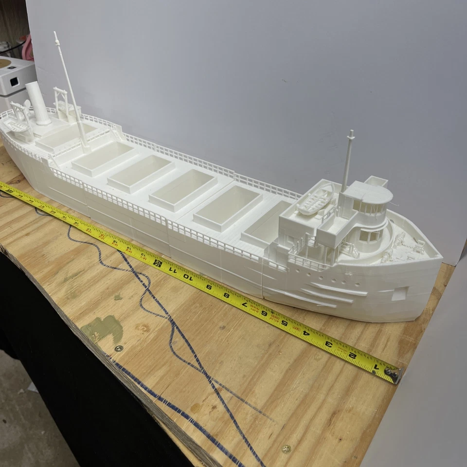 ho scale 1930s Era Steam Boat model. UnAssembled And Unpainted. 29”x5.5 - Image 1 of 4