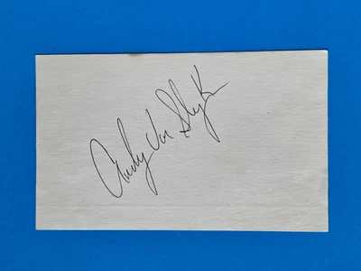 ANDY VAN SLYKE ~ Signed/Autographed 3x5 Index Card ~ Pittsburgh Pirates~ No COA - Image 1 of 3