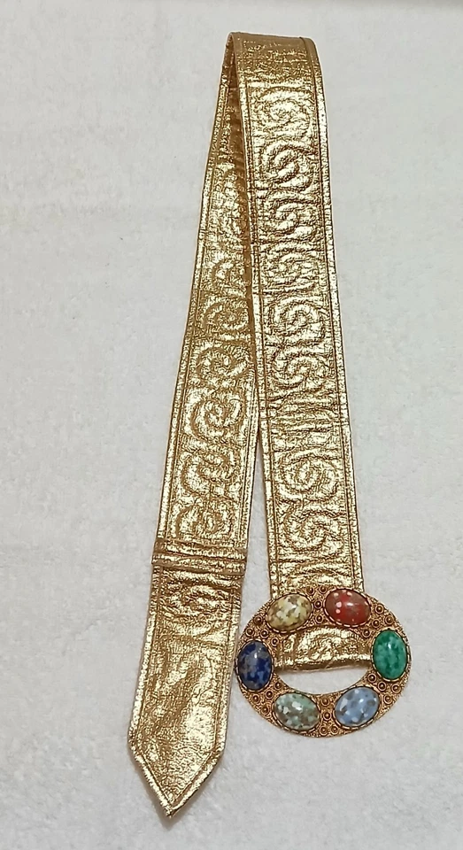 Винтажный ремень с камнями 34,5 дюйма длиной 2 дюйма шириной - Изображение 1 из 4