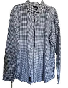 Hugo Boss Men's "Gordon" Regular Fit Plaid Long Sleeve Dress Shirt US 17.5 IT 44 - Picture 1 of 8