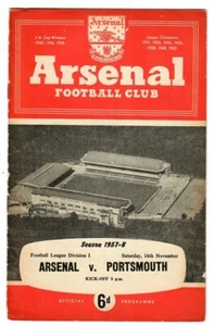 Arsenal v Portsmouth - 1957-58 First Division - Football Programme - Picture 1 of 3