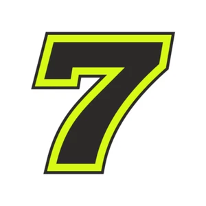 SW A Gloss Laminate sticker of the number 7 for rider Chaz Davies X-Large /1228 - Picture 1 of 1