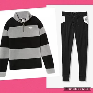 Neu mit Etikett $ 127 Victoria’s Secret VS PINK Polarfleece Pullover Campus Legging Set XS - Bild 1 von 6