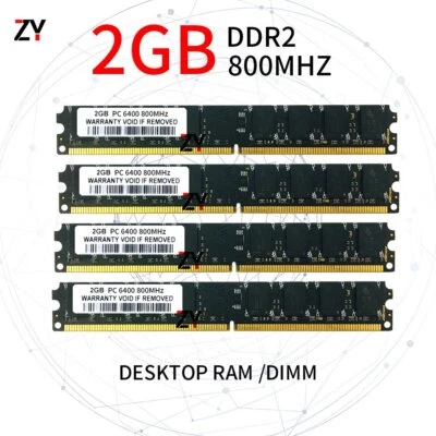 8GB 4x 2GB Kit DDR2 PC2-6400U 800MHz 1.8V CL6 Non-ECC PC DIMM RAM Desktop Memory - Image 1 of 4