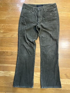 Calvin Klein Jeans Size 10 Women's Green Corduroy Pants Flare - Picture 1 of 3