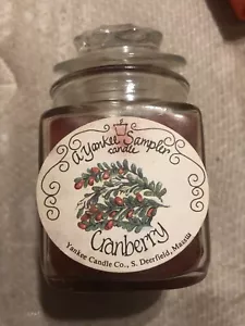 Yankee Candle Cranberry Rare Label Small Square Jar Vintage Brand New - Picture 1 of 6