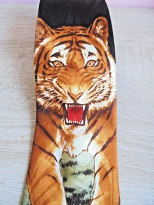 Fratello Hand-Made Tie Tiger Design, Stunning Wildlife Portrait Made In Korea - Picture 1 of 8