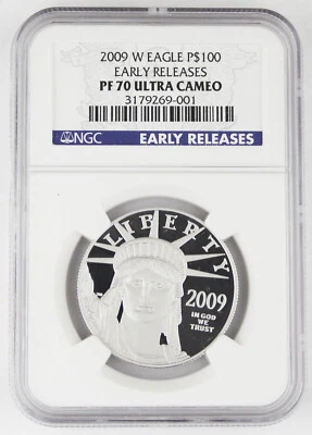 2009 W $100 1 Oz 9995 PLATINUM American EAGLE Proof Coin NGC PF70 Ultra Cameo ER - Image 1 of 4