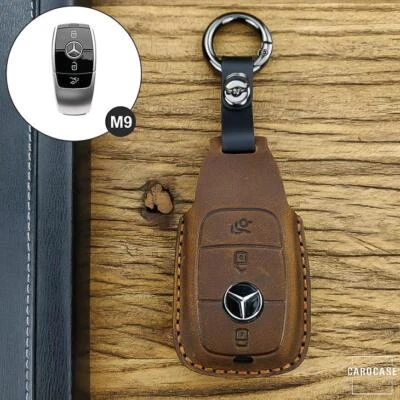 Premium FOB Leder Schlüsselhülle Etui für Mercedes-Benz Keyless-Go Schlüssel - Bild 1 von 4
