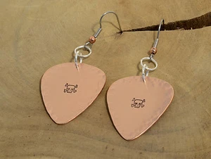copper guitar pick earrings - Picture 1 of 5