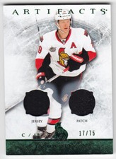 2012-13 UD ARTIFACTS JASON SPEZZA PATCH JERSEY /75 DUAL GAME USED Emerald Sens