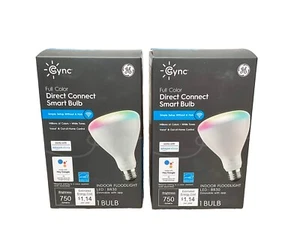 GE Cync Full Color Direct Connect SmartBulbs Indoor Floodlight LED BR30 Set Of 2 - Picture 1 of 4