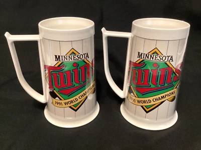 Vintage Set of 2 Minnesota Twins Special Export 1991 World Series Champion Mug - Image 1 of 4