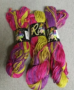 3 hanks Rio Viscose Diamond Yarn Brazil 100 g (93 yards) multi Color 9997 - Picture 1 of 4