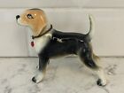 Vintage Ceramic Beagle Dog Figure 4” With Nameplate Collar   RARE. Unmarked.