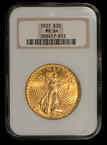 1927 G$20 Saint-Gaudens Gold Double Eagle - Flashy PQ Fatty NGC MS 64 - G2847