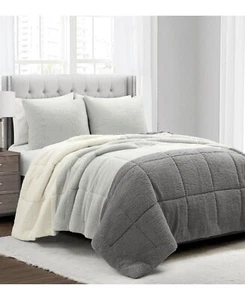 The Mountain Home Collection Farmhouse Sherpa 3-Pc Comforter Set King - Picture 1 of 1
