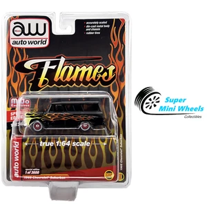 Auto World 1:64 - Flames 1965 Chevrolet Suburban (Matte Black With Flames) - Picture 1 of 2