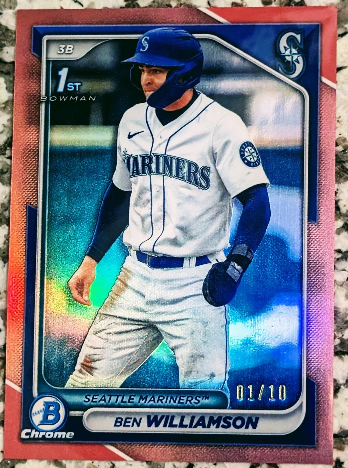 2024 Bowman Ben Williamson 1st Chrome ROSE GOLD Refractor 01/10 SSP MARINERS
