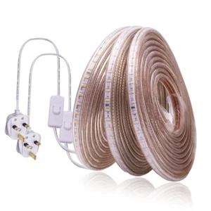 220V LED Strip Light 3014 SMD Waterproof Commercial Rope Tape Lamp Mains Plug In - Picture 1 of 15