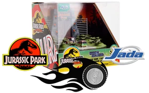 Parque Jurásico - Diorama de entrada a escala NANO + 2 autos - fundición a presión de metal Jada - Imagen 1 de 7