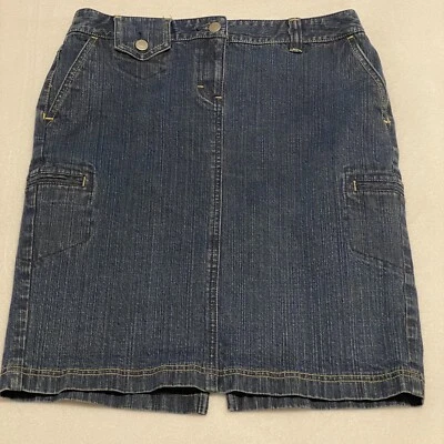 Ann Taylor Loft Denim Pencil Short Straight Above Knee Jean Skirt Sz 6 - Image 1 of 4