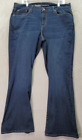 Levi's Signature Curvy Bootcut Jeans Womens Size 34 Dark Blue Denim Pockets Logo