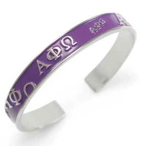Brazalete Alpha Phi Omega con letras elevadas con esmalte púrpura | ¡APO NUEVO! - Imagen 1 de 2
