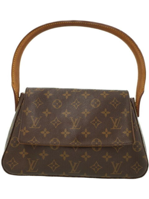 LOUIS VUITTON LV Mini Looping Used Handbag Monogram Brown M51147 Vintage  #AG605