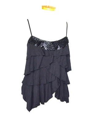 Xoxo black coquette feminine  layering strappy cami tank top M - Image 1 of 4