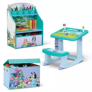 Bluey 3-Piece Art & Play Desk Draw Toy Storage Kids Toddler Child  Room-In-A-Box - Picture 1 of 10
