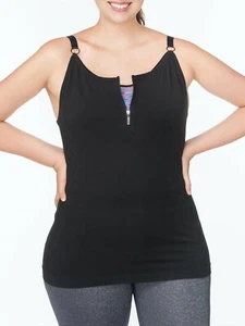Under Control Women's Plus Front zip twin set Cami, Black/Purple, 3X - Picture 1 of 3