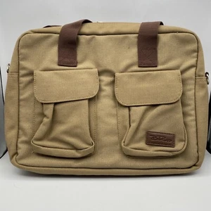 Bella Russo Khaki Canvas Padded Laptop Soft Case Carry On Luggage Travel Bag - Picture 1 of 7