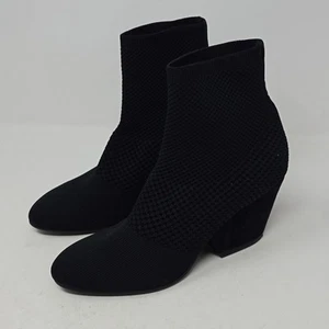 EILEEN FISHER Dahlia Stretch Mesh Knit Pull On Ankle Black Booties Size 6 - Picture 1 of 6