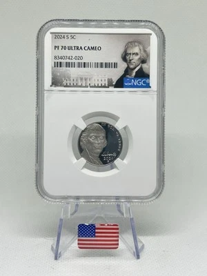 2024-S Nickel PF70 NGC Ultra Cameo In A Wooden Display Box! ( Low Mint)🇺🇸✨💯 - Image 1 of 4