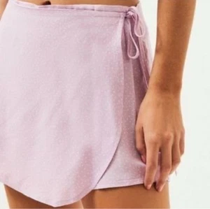 La Hearts Women"s Large Pink With White Dots Wrap Tie Front Skort Back Zipper - Picture 1 of 8