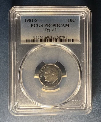 1981-S 10C Roosevelt Dime Proof PCGS PR69DCAM Proof Cameo Type 1     #2 - Image 1 of 2